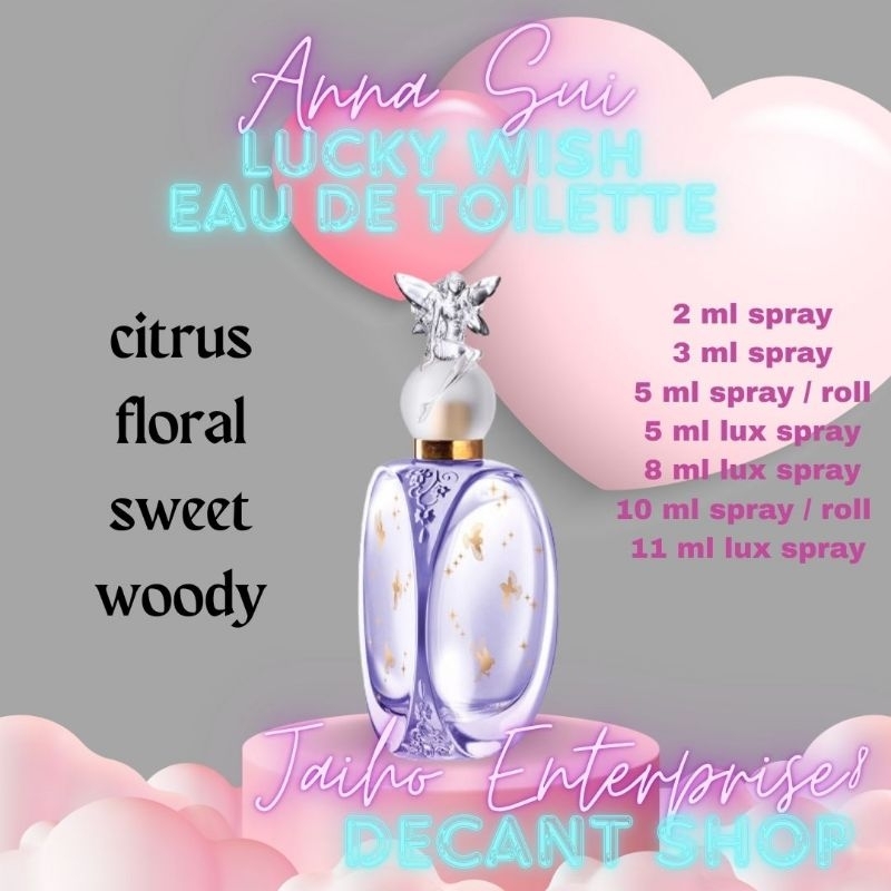 Sample Bottles Authentic Perfume Collection Anna Sui Lucky Wish EDT 2 ...