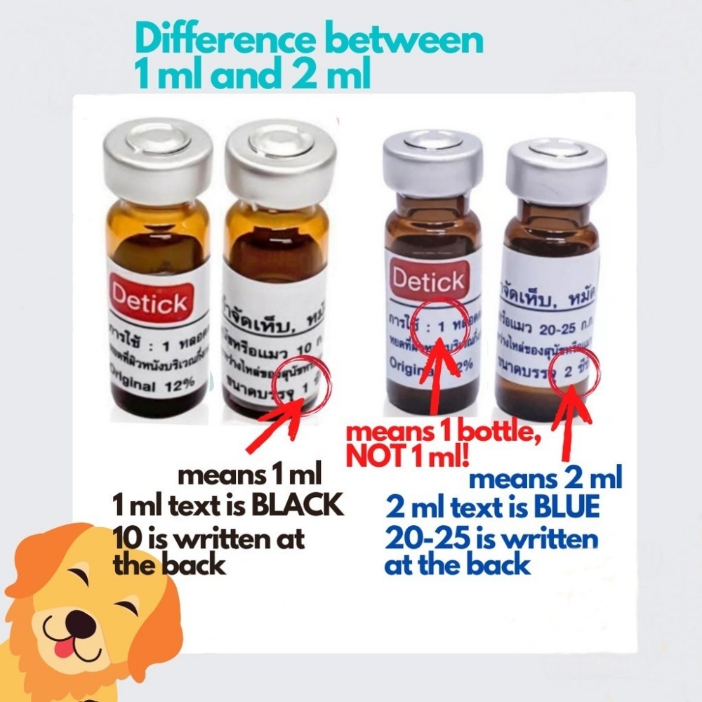 Detick & Detick Plus 1cc&2cc with Free Syringe Anti Tick and Flea Spot ...