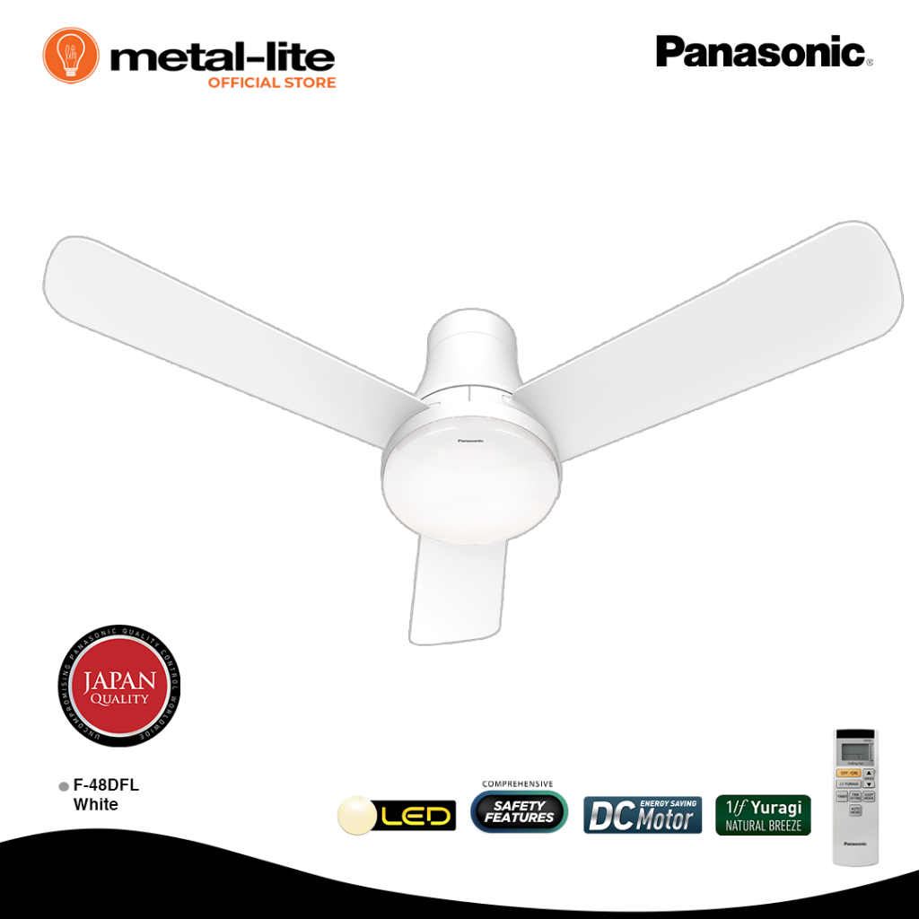 Panasonic Ceiling Fan F-48DFL Direct Current Motor 3Brightness mode ...