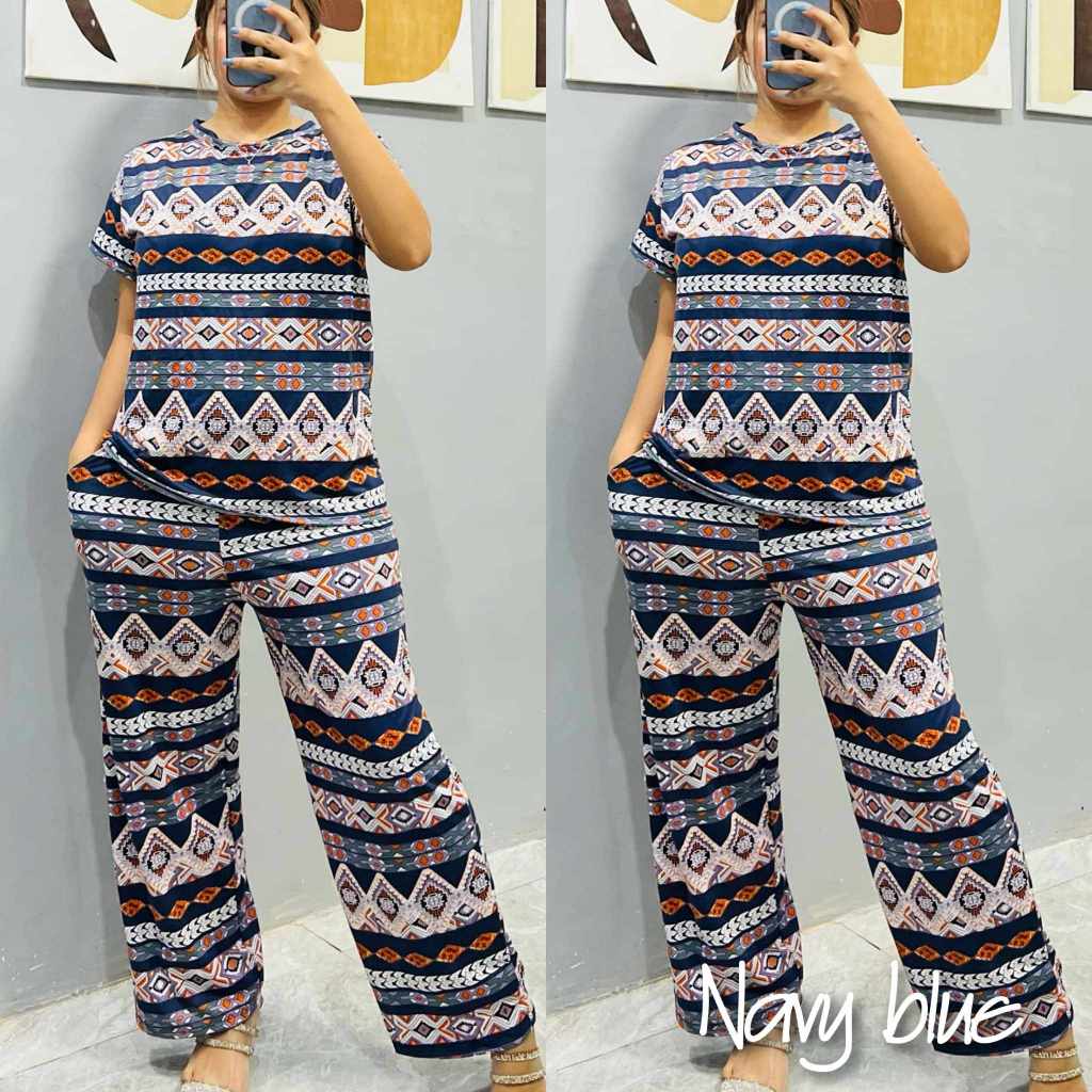 AZTEC BOHO PANTS TERNO PAJAMA FIT UP TO XL (Azbt) | Shopee Philippines