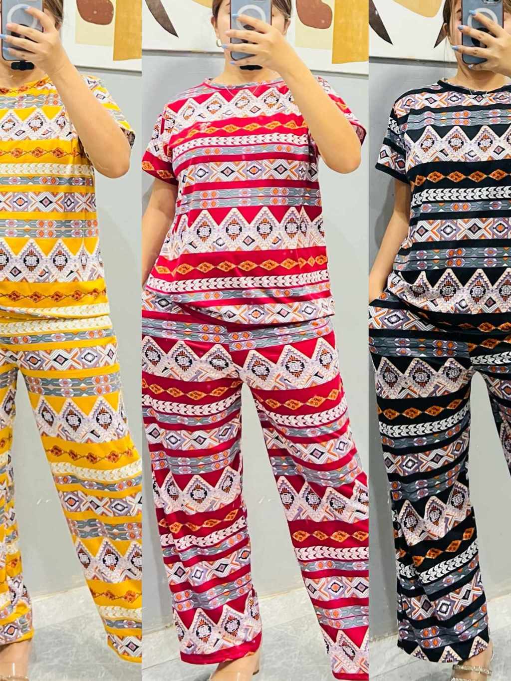 AZTEC BOHO PANTS TERNO PAJAMA FIT UP TO XL (Azbt) | Shopee Philippines
