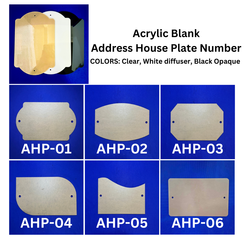 Acrylic Blank Address House Number Plate (7