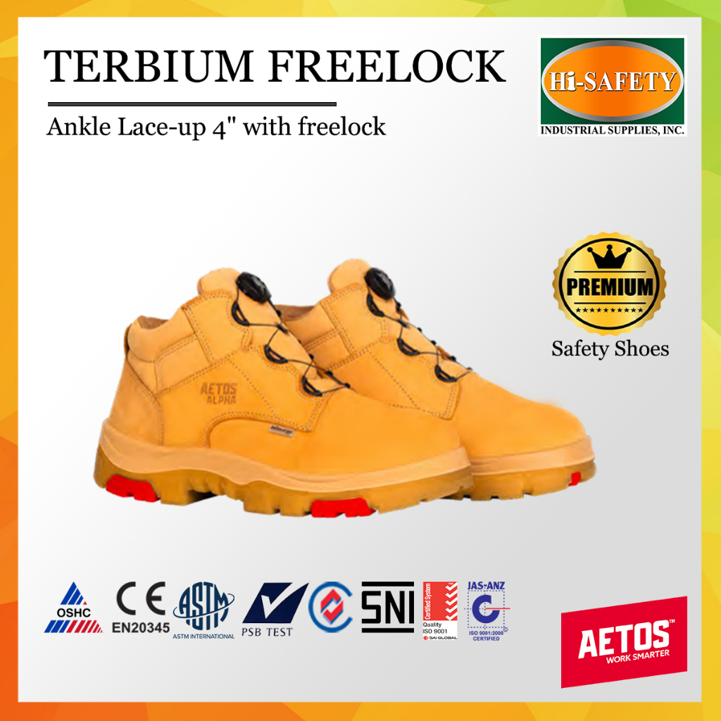 AETOS Terbium Freelock Safety Shoes with Steel Toe / Ankle Lace-up, Cow ...