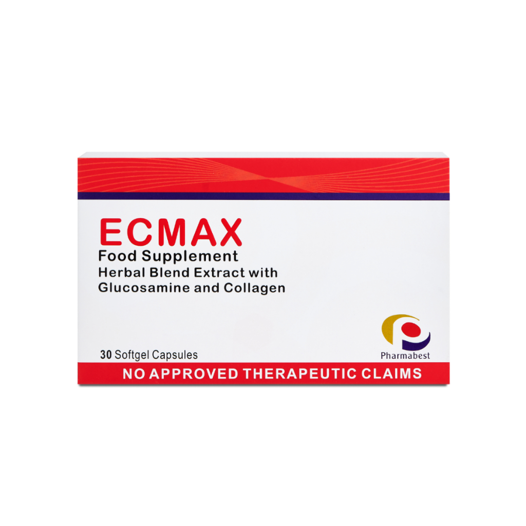 Ecmax Glucosamine & Collagen Herbal Supplement 30 Soft-gel Capsules l 1 ...