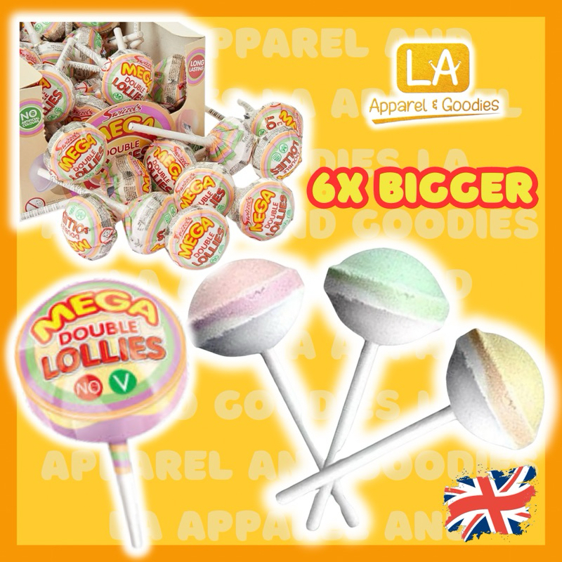 Swizzels Mega Double Lollies 32g Lollipop Super Big from UK | Shopee ...