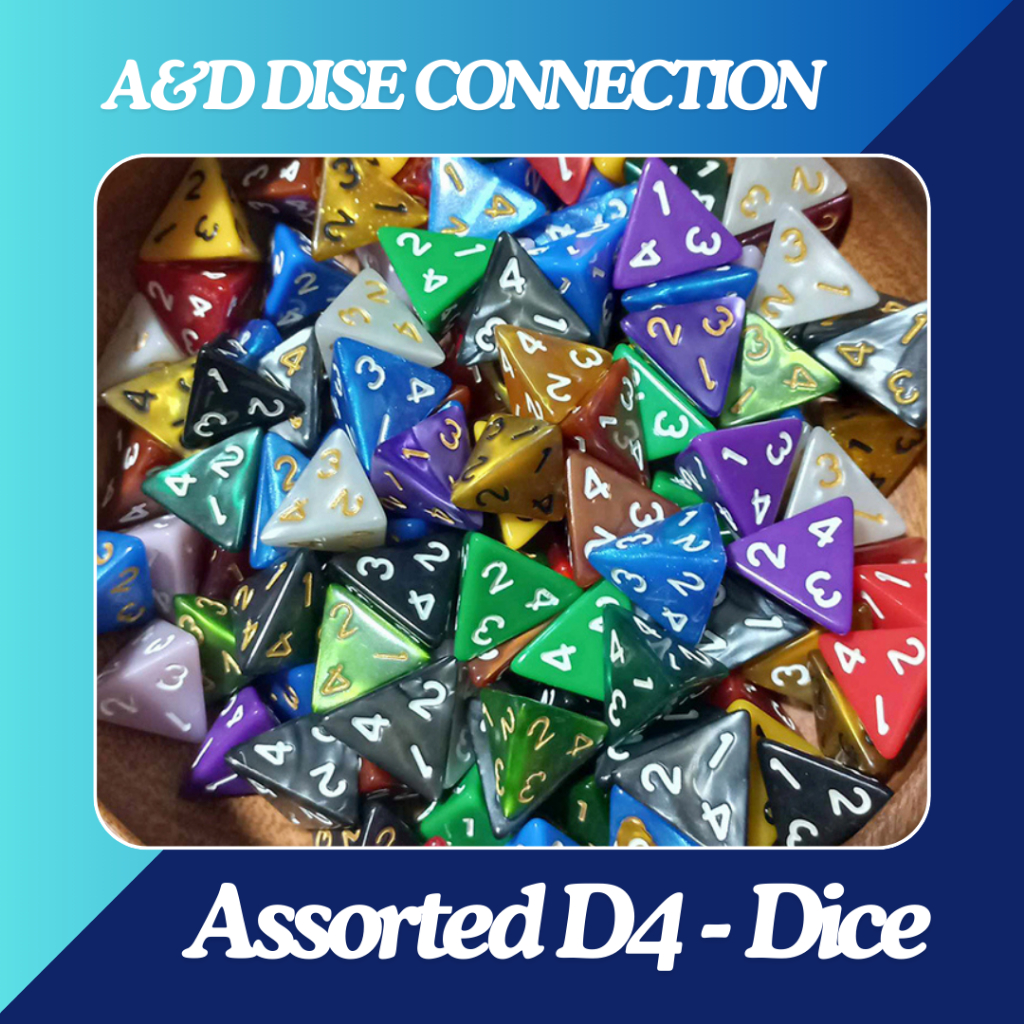 A&D Assorted High Quality D4- Dice (Sold Per Piece & Random Variety ...