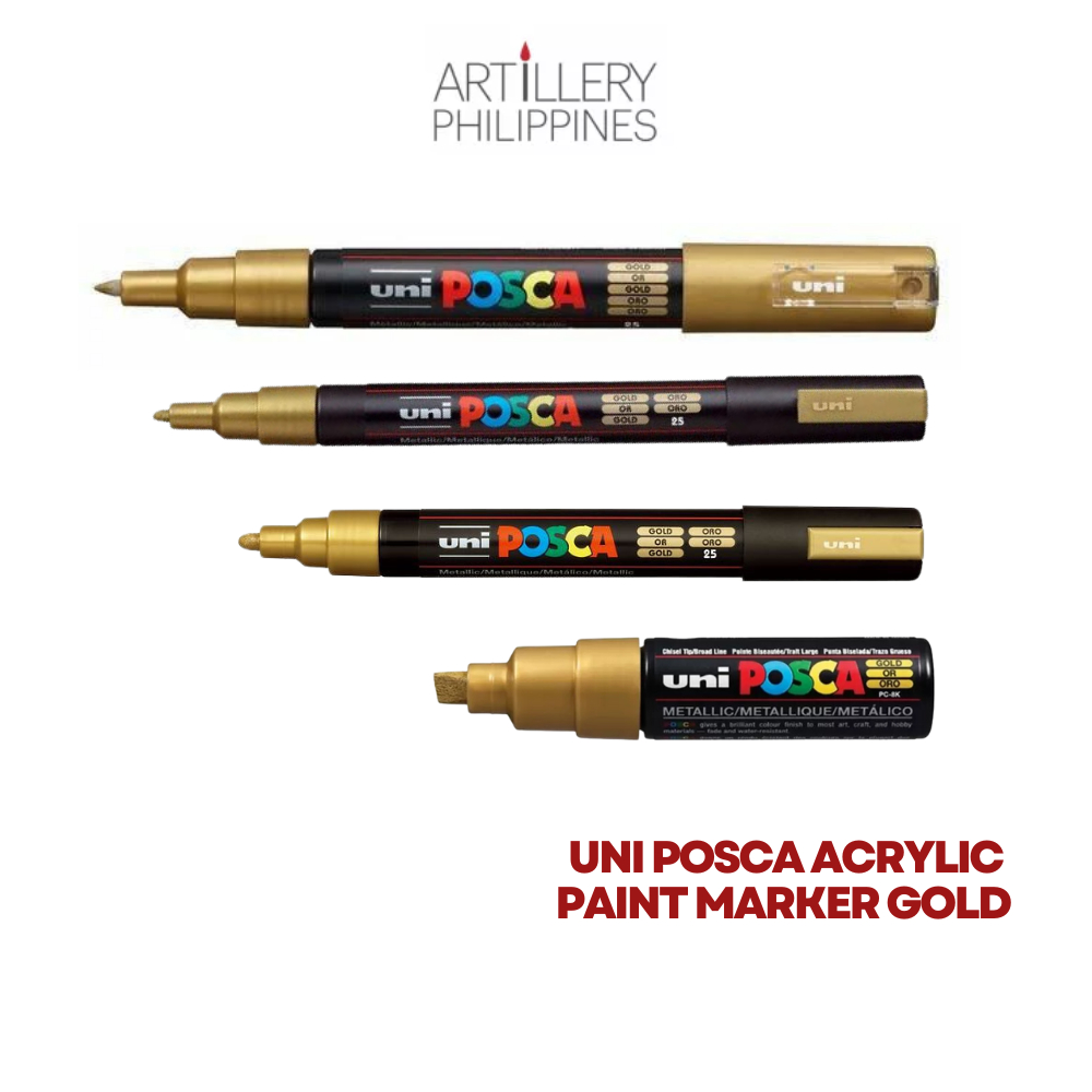 Uni Posca Acrylic Paint Marker [White, Black, Silver, Gold] [PC-1M PC-3M  PC-5M PC-8K]