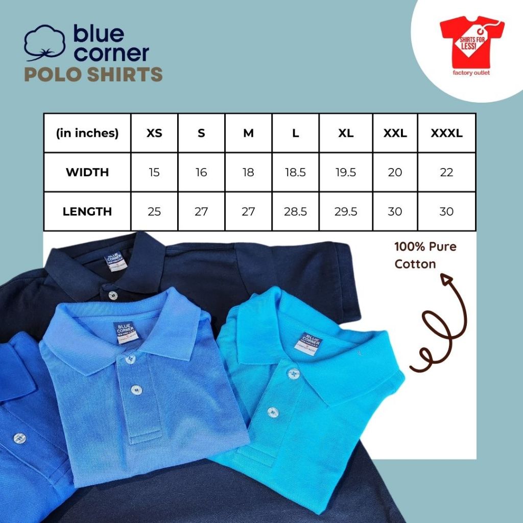 Blue Corner Polo Shirts MENS UNISEX BLUE COLORS Shopee Philippines