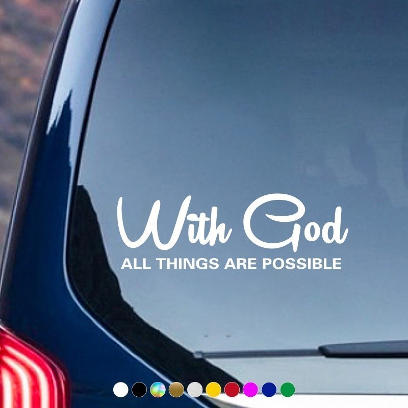 With God All Things Are Possible Car Motorcycle Sticker Vinyl Decals ...