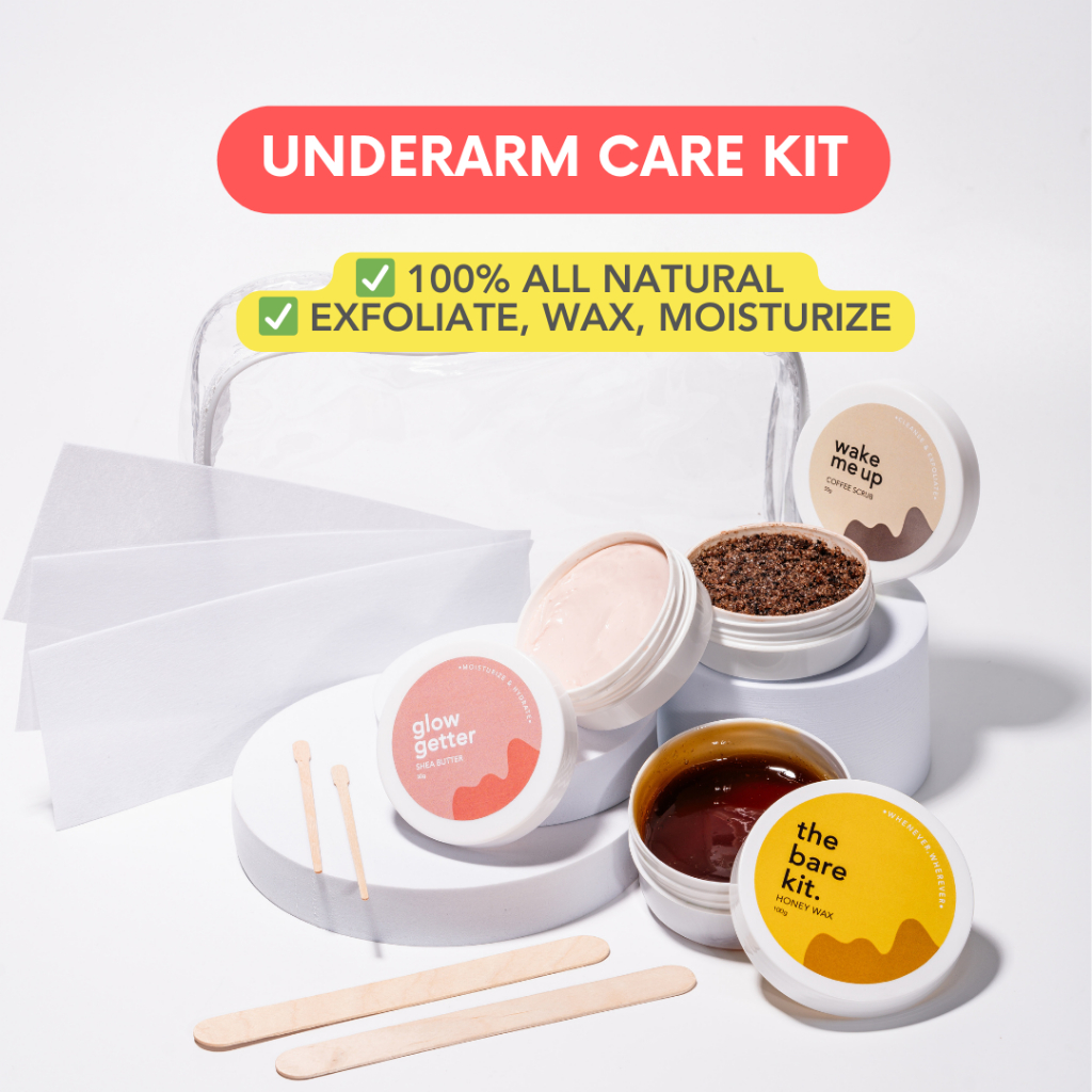 The Bare Kit Trio Honey & Sugar Wax, Body Scrub, Shea Butter (Body