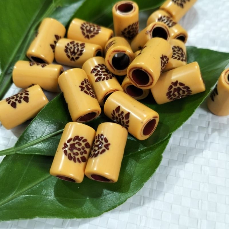 15x9mm Wooden Pattern Tube Beads (20 Pieces) | Shopee Philippines