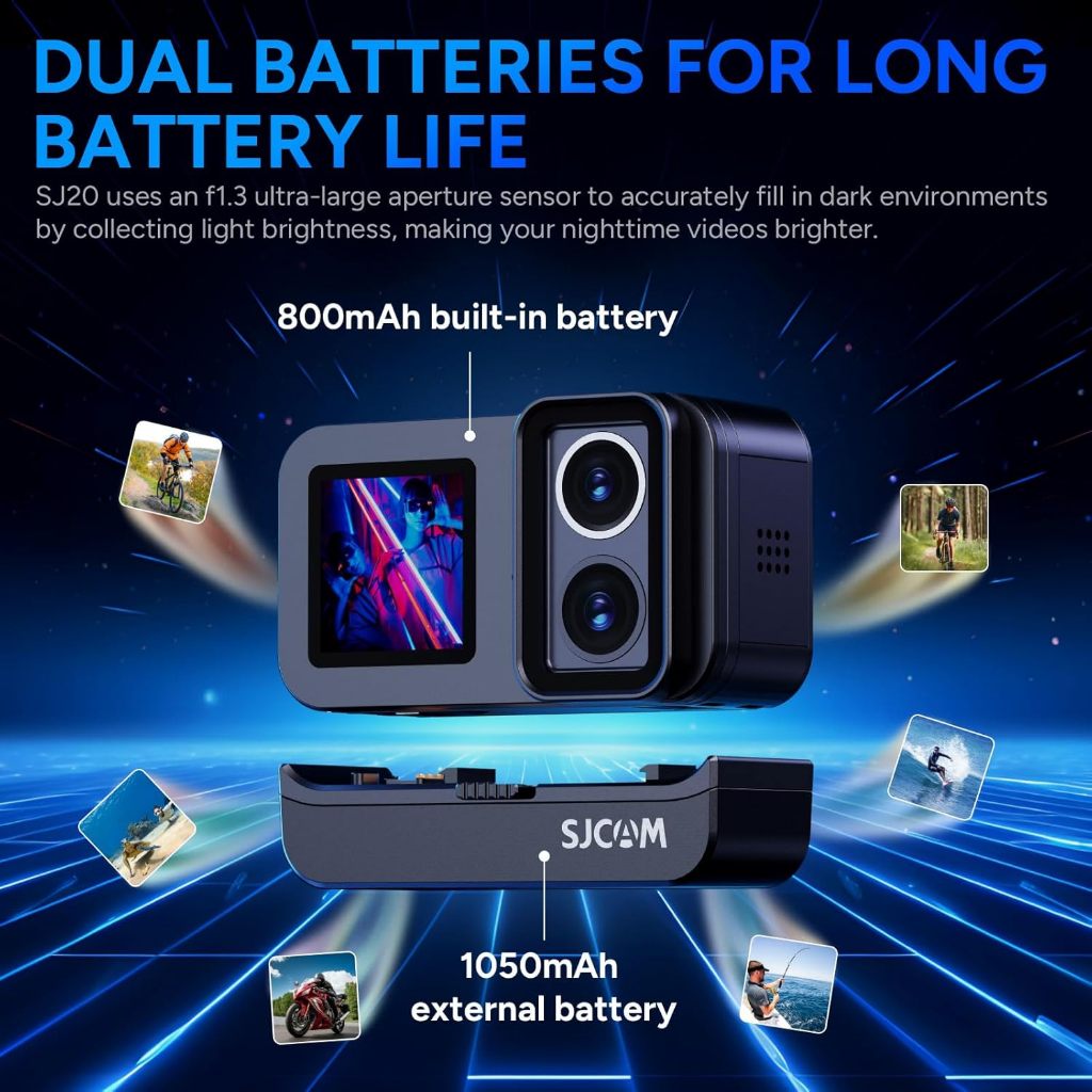 SJCAM SJ20 Dual Lens Sports Action Camera 16ft Waterproof Night Vision f/1.3 Aperture 8X Zoom - VMI | Shopee Philippines