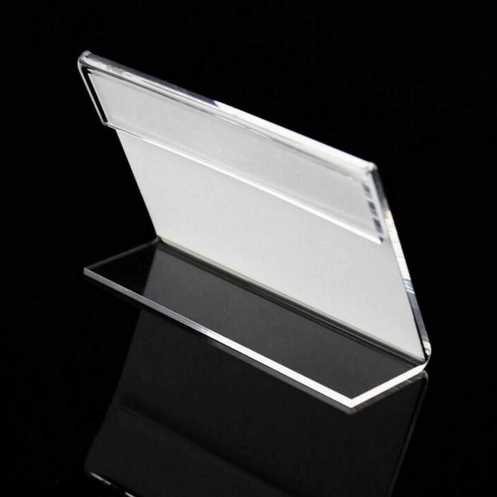 20*PCS Acrylic Clear Sign Label Display Holder Price Card Tag Stand ...