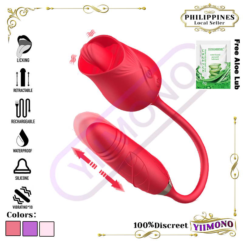 rose vibration in stores Rose Delight Silicone Thrusting Vibrator – XR Brands main image 1