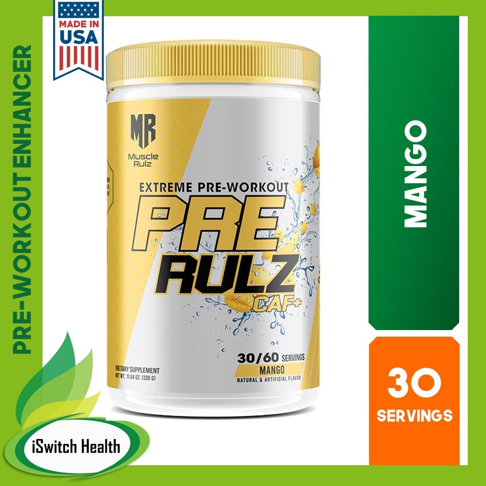 PRE RULZ CAF+ EXTREME PRE-WORKOUT - 30 SERVINGS MANGO | Shopee Philippines