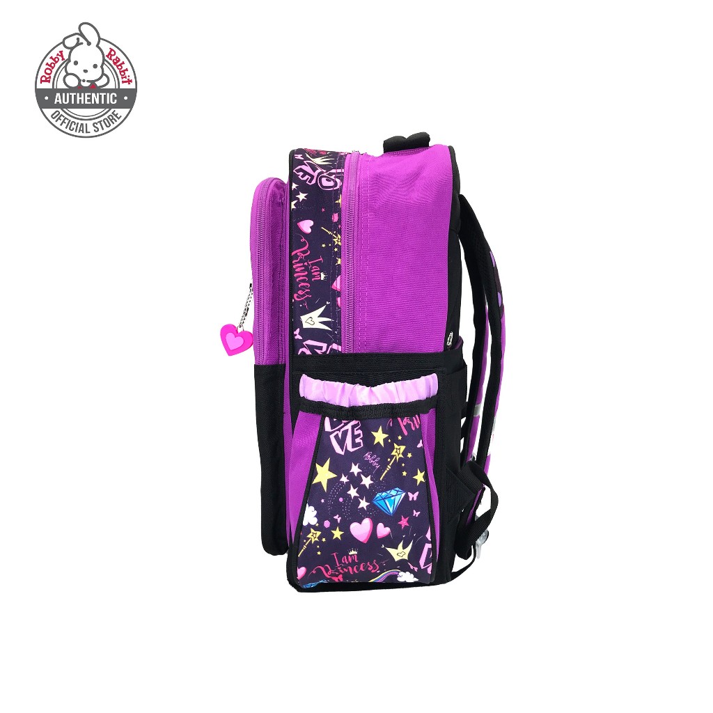 Robby Rabbit Princess Heart Backpack 16-Inch (Purple, Black, Heart ...