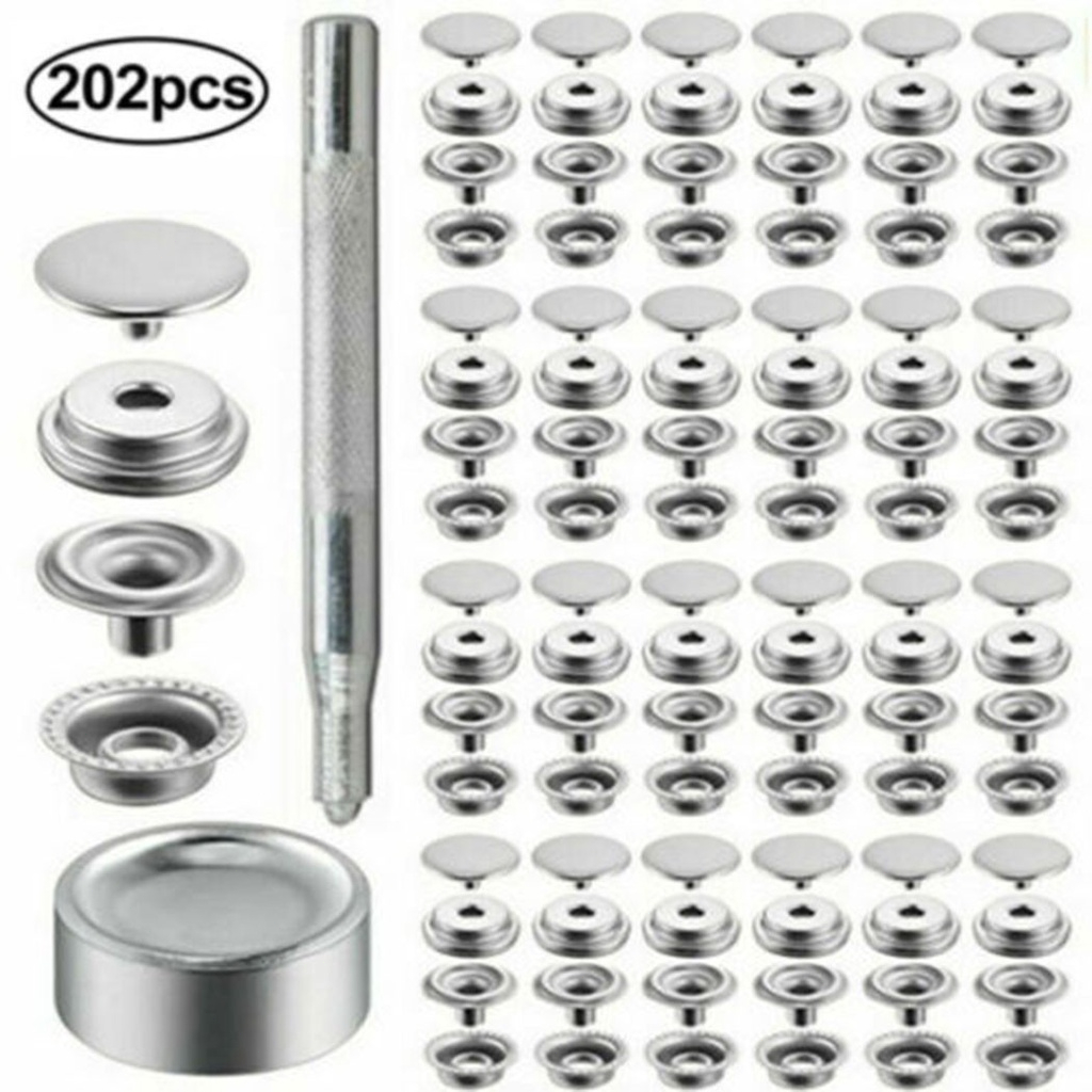 200Pcs 15mm Snap fastener set Stainless Steel Boat Canvas Screw Snap ...