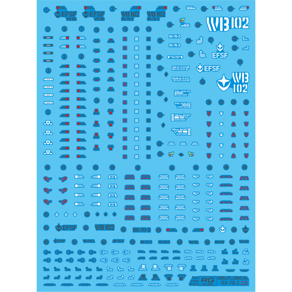 Delpi Decal RG RX-78-2 First 2.0 Waterslide Decals | Shopee Philippines