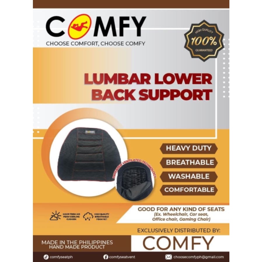 COMFY Lumbar Back Support Ventilated | Shopee Philippines