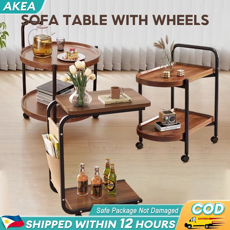 Movable Table With Wheels Pulley Table Side Table Nordic Living Room ...