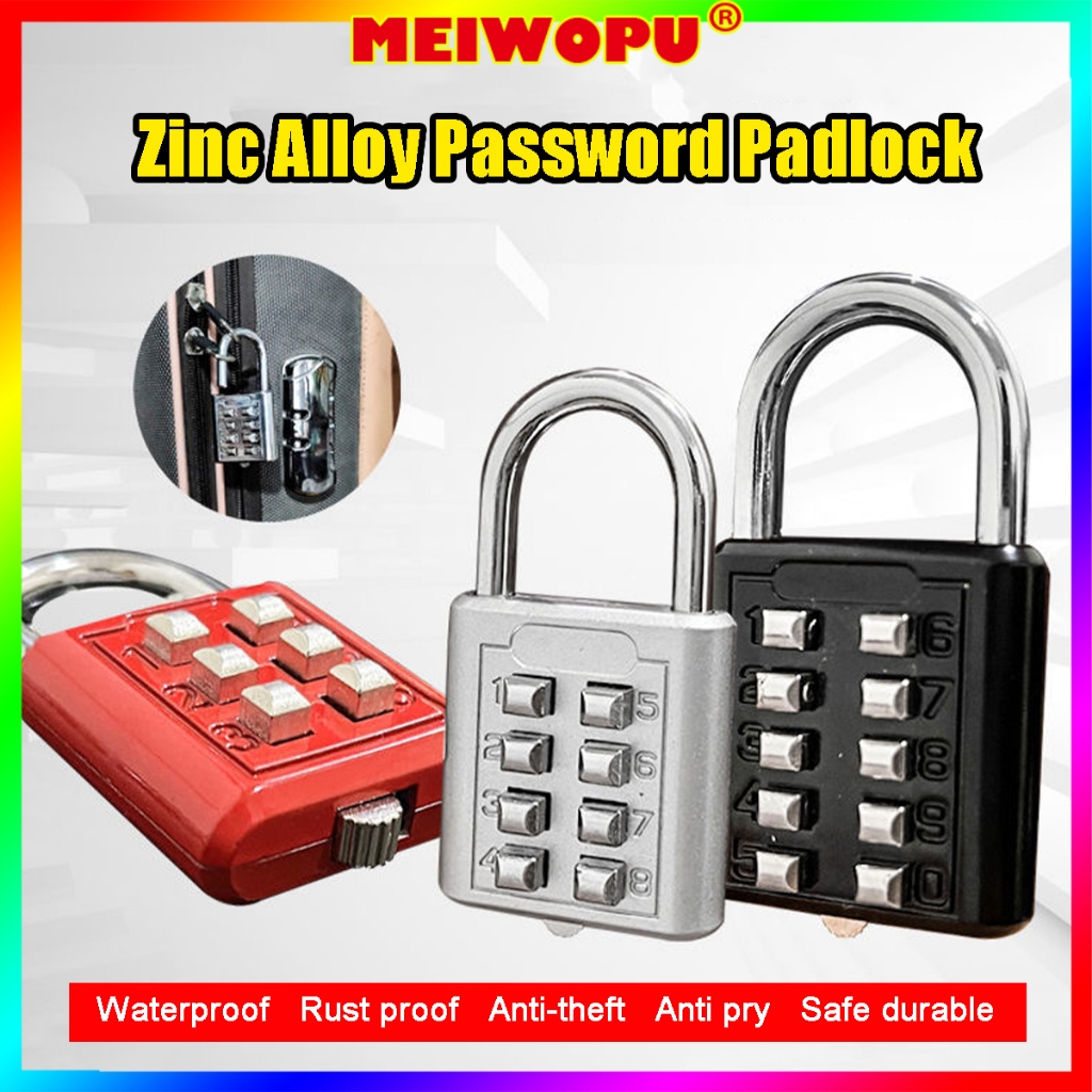 Red Black Button Password Lock Travel Box Locker Backpackbox Door 6/10 ...