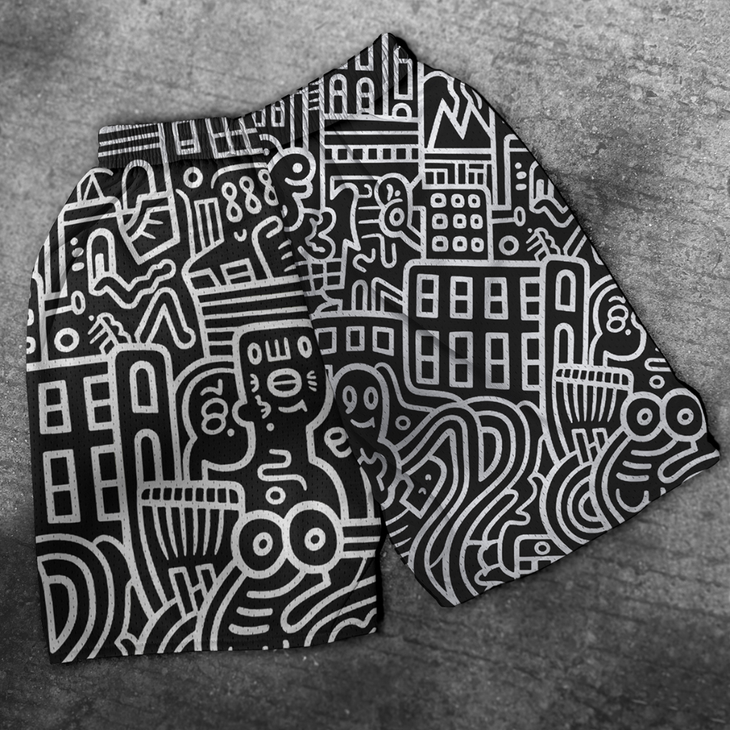 Authentic Doodle Graphic Shorts Taslan Doodle Designs | Shopee Philippines