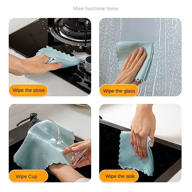 Home Kitchen Bathroom glass windows Fish Scale Rag Glass Mirror ...
