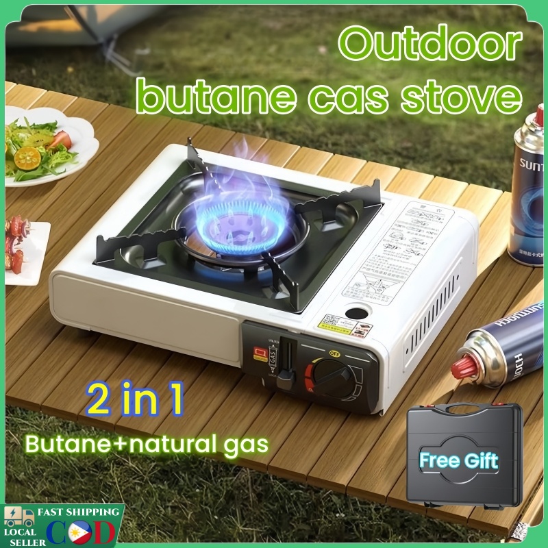 2 in 1 Outdoor butane Gas stove Portable camping Mini Cassette stove ...