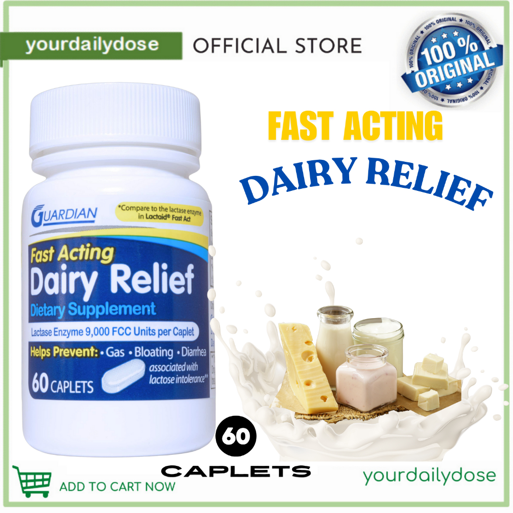 Guardian Dairy Relief Fast Acting Caplets 60 CAPLETS | Shopee Philippines