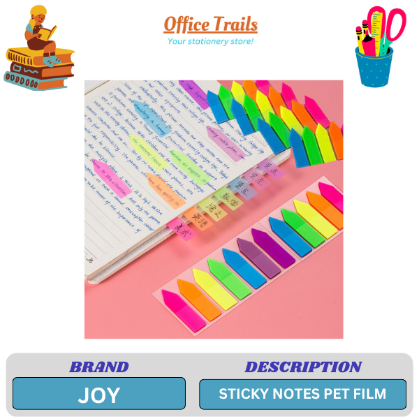 Joy Sticky Notes Sign Here Arrow Flag Sticky Note PET 5 in 1 Sold Per ...