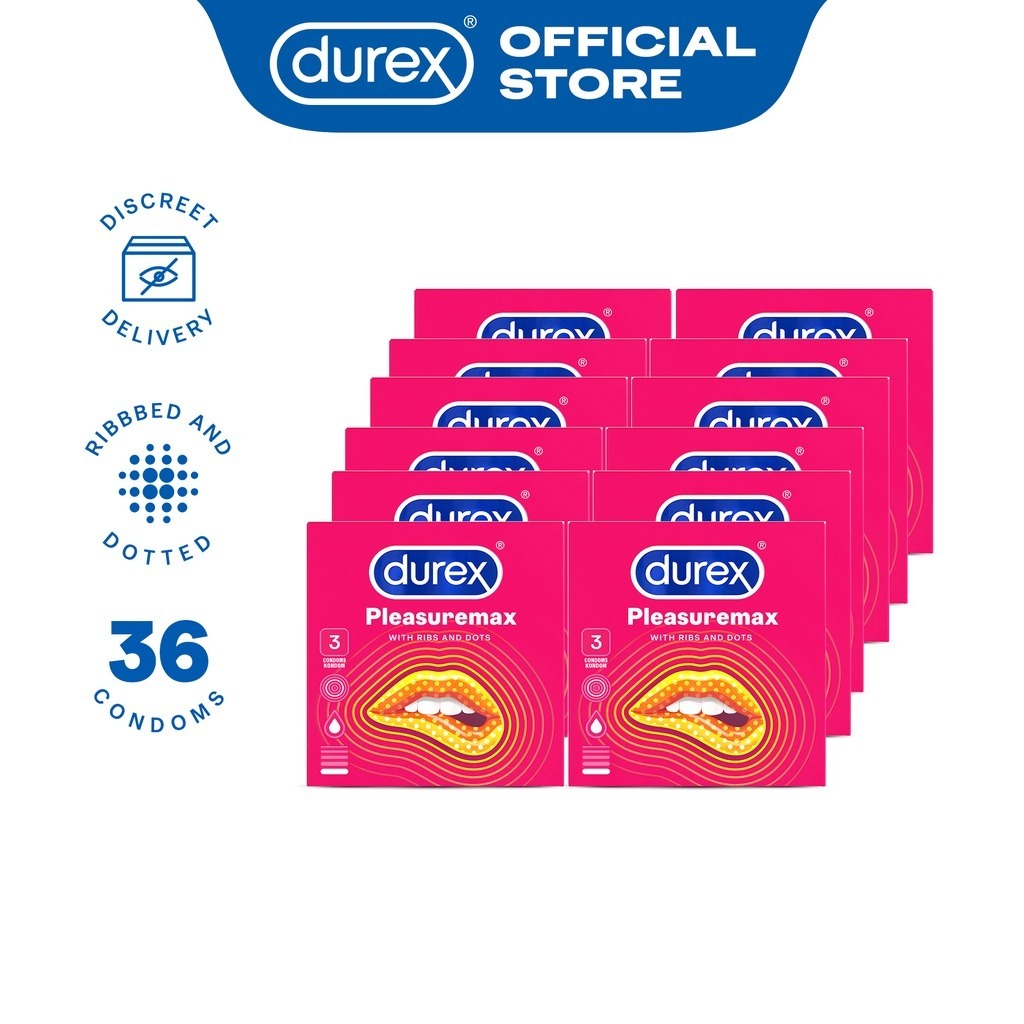 Durex Pleasuremax Dotted Lubricated Condoms 3s (Set of 12 - 36 Condoms ...
