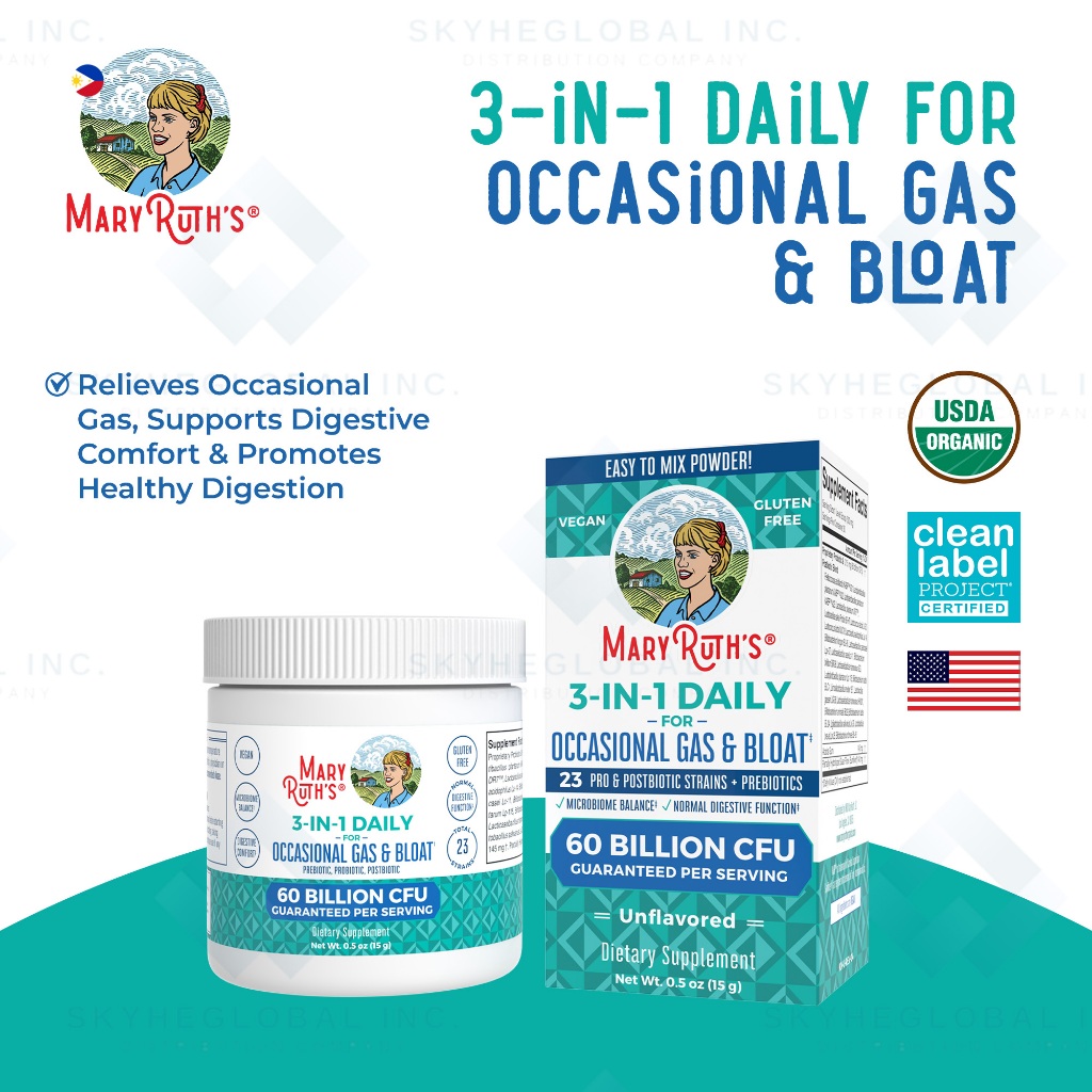 Mary Ruth's 3-in-1 Gas & Bloat Powder Supplement | Shopee Philippines