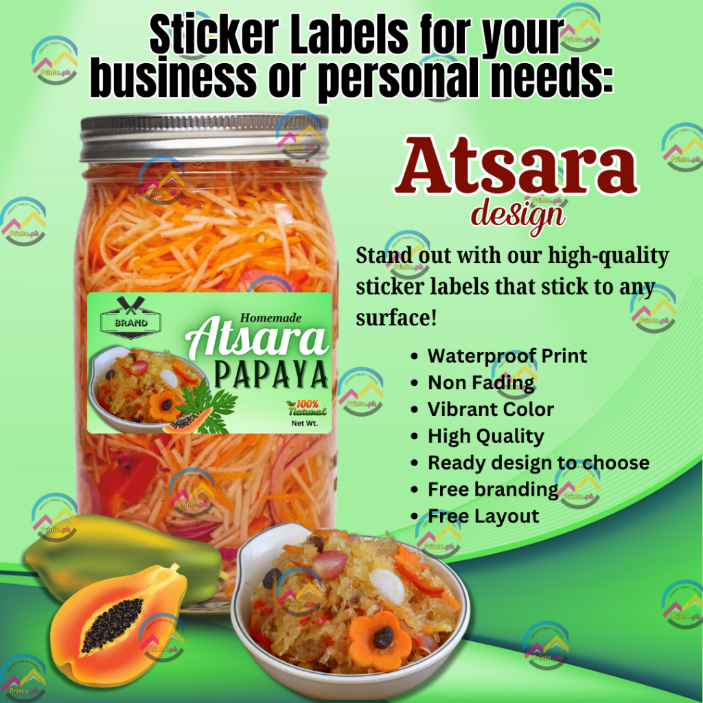 Atsara - Sticker Label for your Business with Logo ( Glossy ...