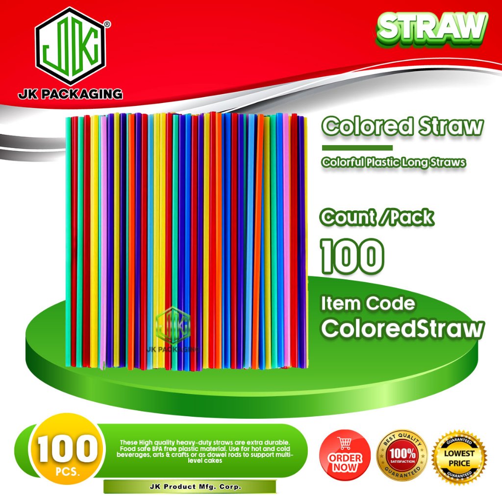 Colorful Straws, Colorful Straws - Assorted Colors - JK PACKAGING ...