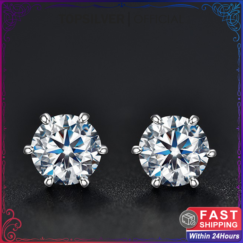 Morning Star Top Silver Be027 925 Italy Silver Diamond Earrings For Women  EMS276 Stud Earring