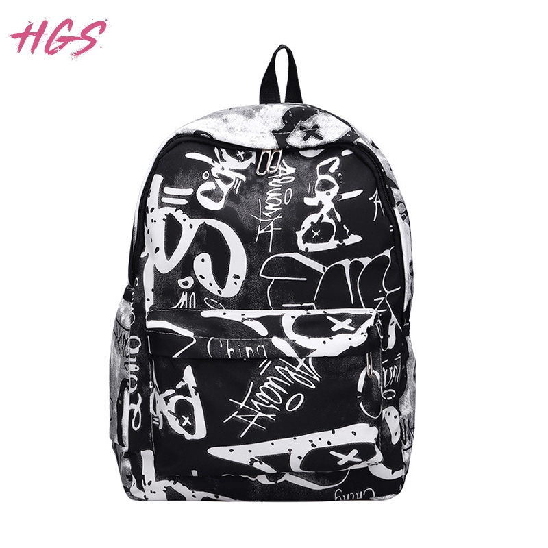 HGS Graffiti Trendy Tag Backpack men's backpack Korean fashion style ...