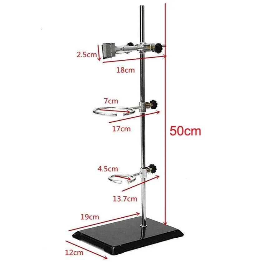 Set 50CM Laboratory Ring Stand High Retort Stand Iron Stand With Clamp ...