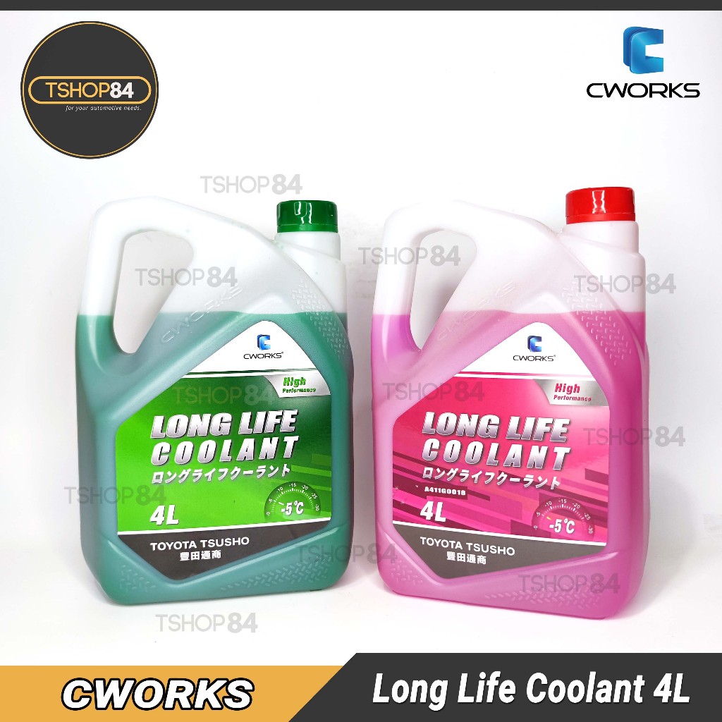 CWORKS Tsusho Longlife Coolant PREMIUM 4Liters PINK GREEN BLUE 4L ...