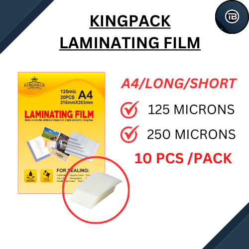 KINGPACK LAMINATING FILM/ A4/LONG/SHORT/ 10PCS PER PACK | Shopee ...