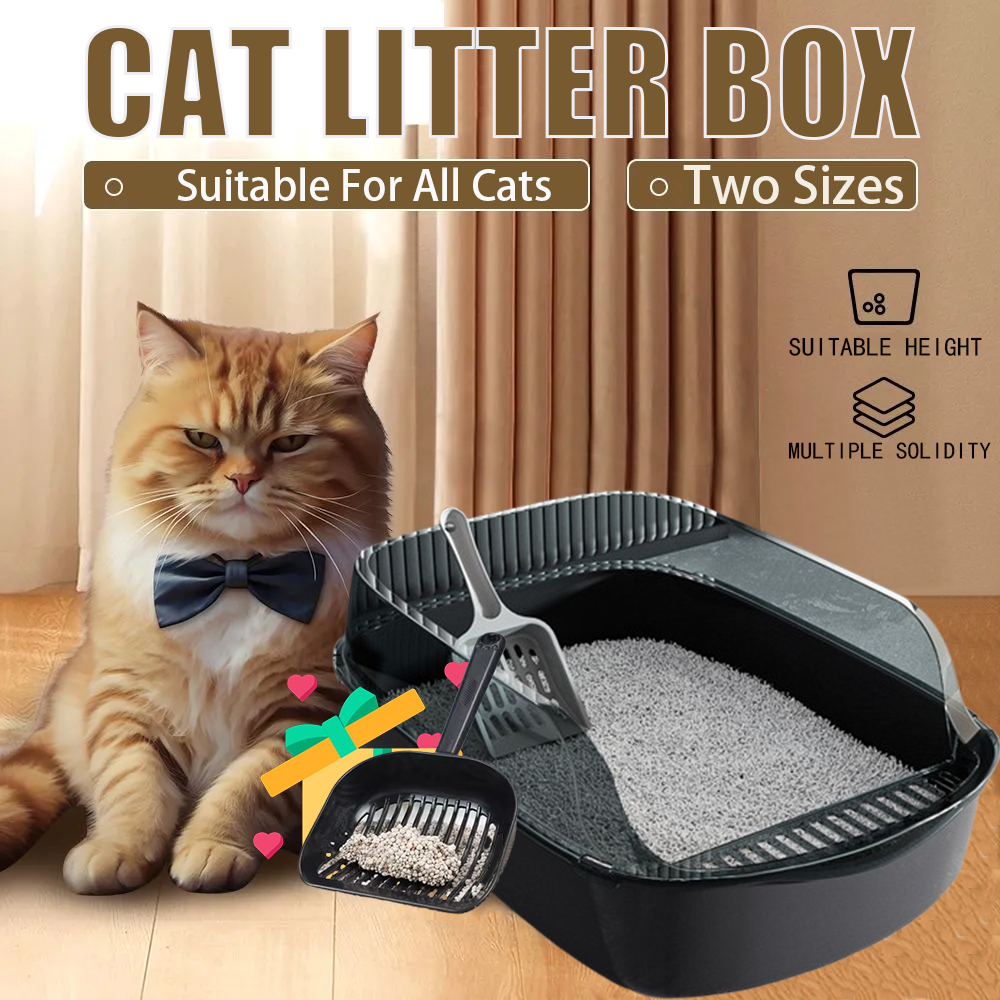 Cat Litter Box Large Open Litter Box For Cat With Cat Litter Scooper ...