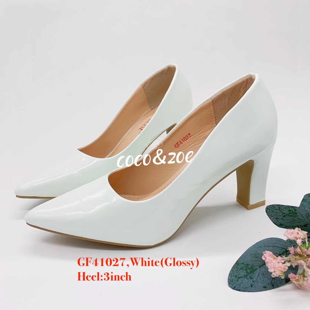 Pointed Toe Chunky Heel Shoes Black High Heels for Women Shopee Philippines