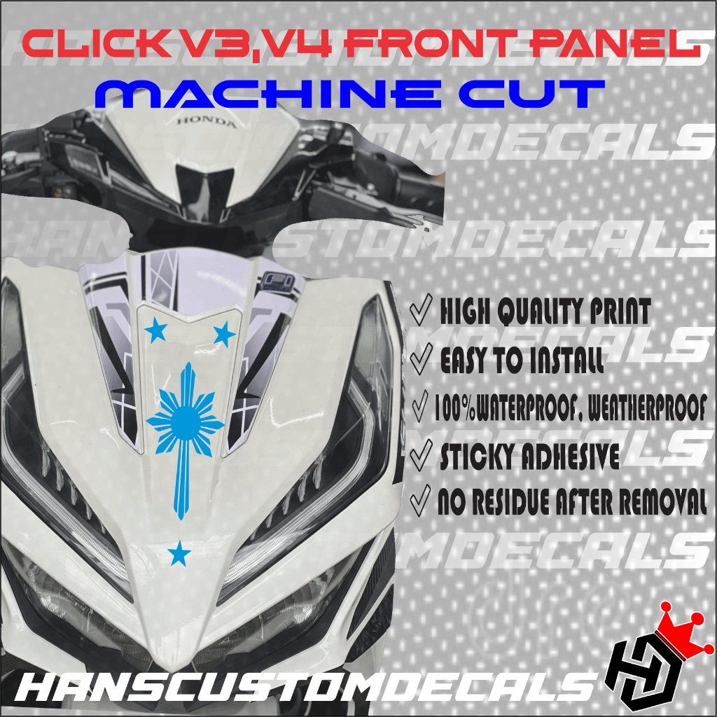 three star and a sun front panel sticker v3 v4 machine cut | Shopee ...