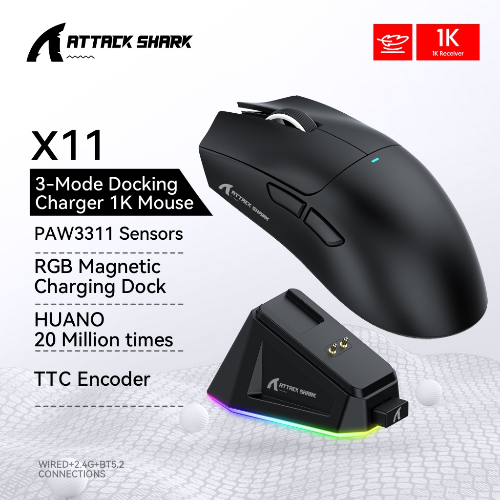 Attack Shark X11 X11 SE Paw3311 22000DPI Wireless Mouse Buletooth ...