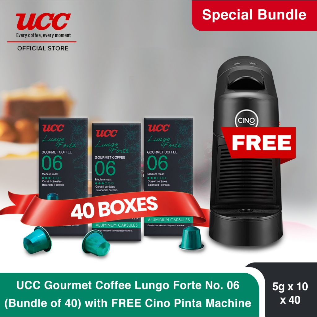 UCC Gourmet Coffee Capsule Lungo Forte No. 06 (Bundle of 40) with Free ...