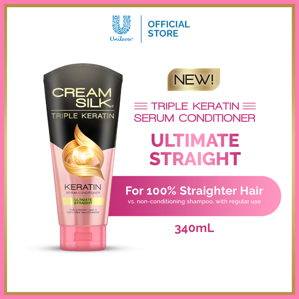 Cream Silk Triple Keratin Serum Conditioner Ultimate Straight
