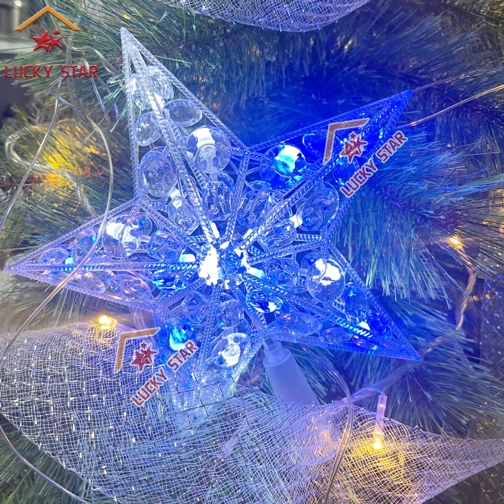 LED Crystal Tree top Star Christmas Light For Christmas Tree 15CM/20CM ...