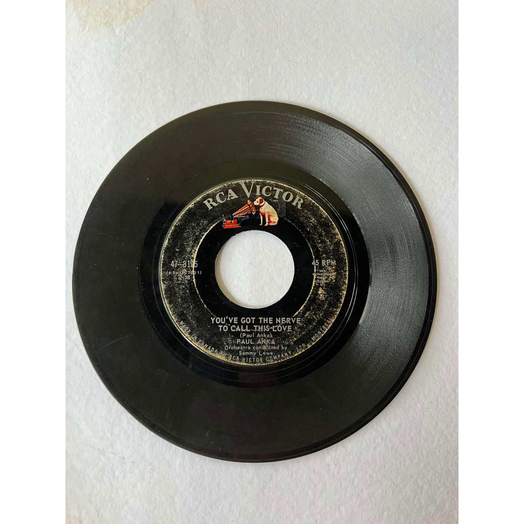 Paul Anka - You've Got The Nerve To Call This Love/Hello Jim Vintage ...