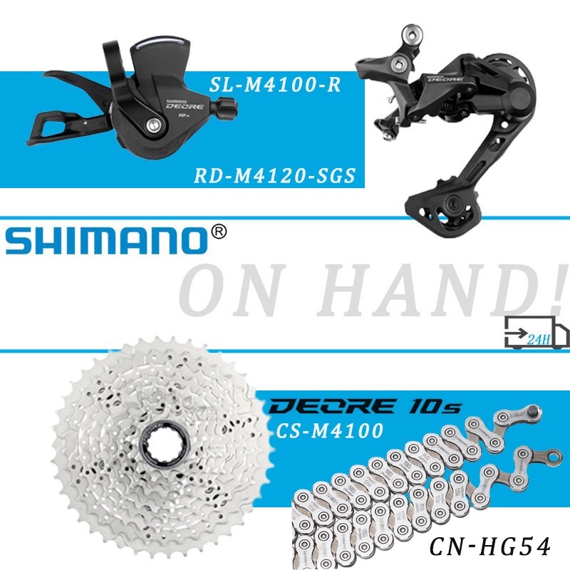 Groupe Shimano Deore M4100 VTT 2x10 Vitesses – Kit Dérailleurs FD-M618, RD-M4120, SL-M4100 Neuf
