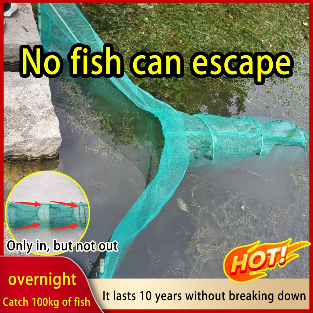 No fish can escape Fishing Net Portable Fish Shrimp Mesh Cage Oversized ...
