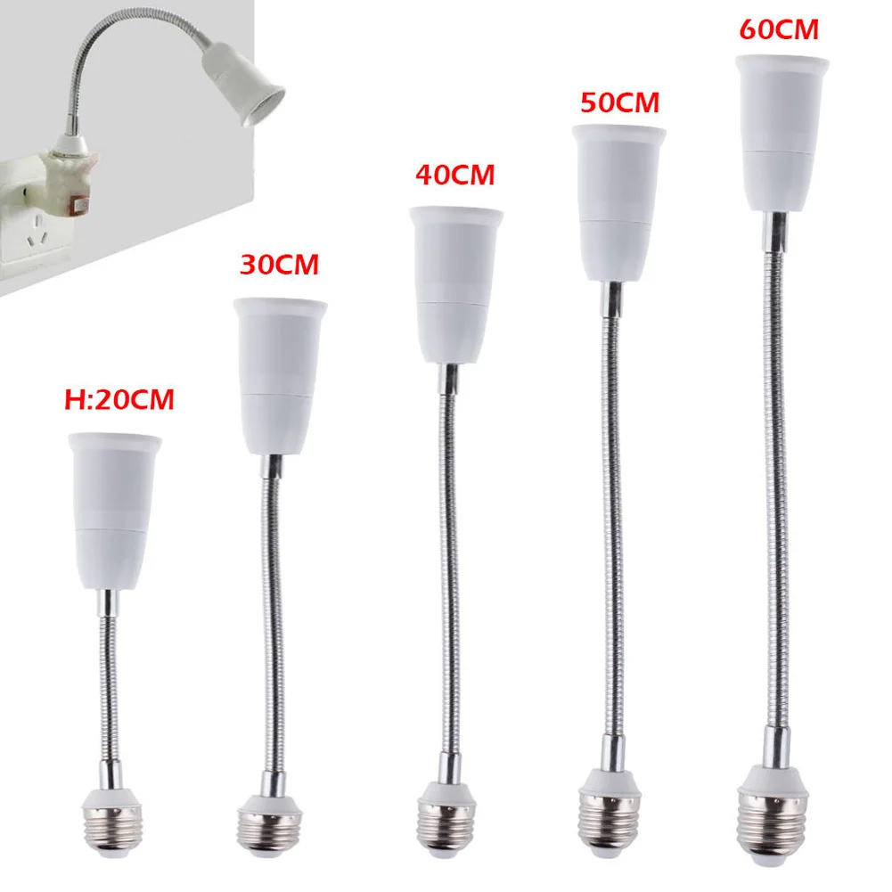 Flexible E27 to E27 LED Bulb Extension Lamp Holder Light Socket 110V ...